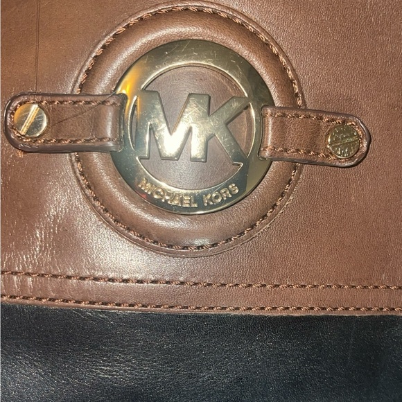 Michael Kors Black Brown Leather Fulton Harness Boots 7M - Picture 11 of 13